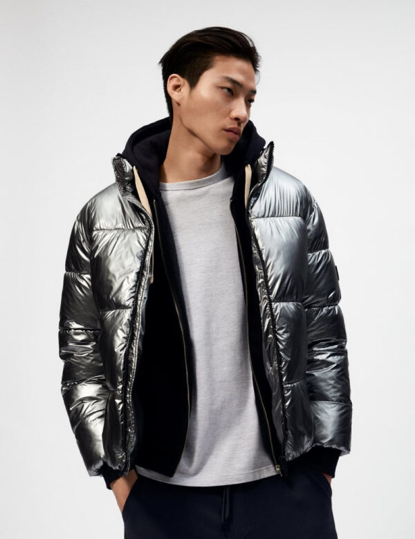 Metallic puffer jacket
